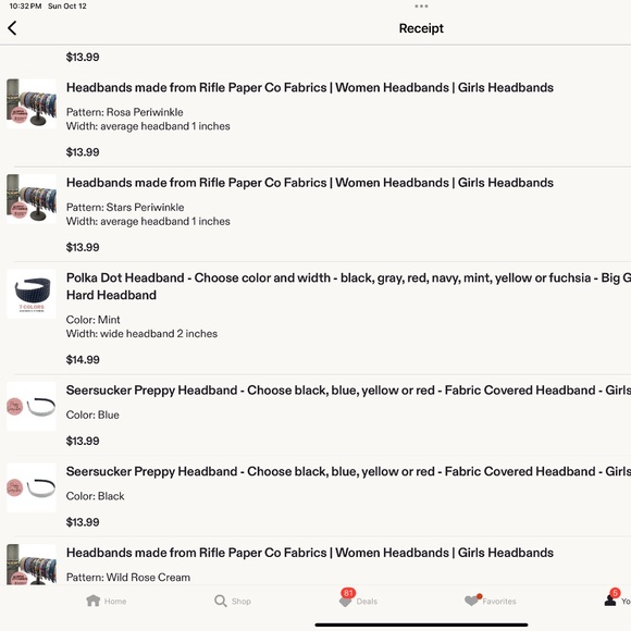 Lot of 3, custom knotted, fabric handmade headbands (purchased from Etsy) - Picture 12 of 13